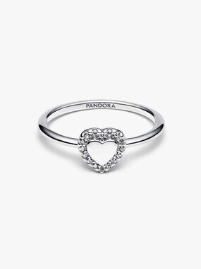 Pandora Engravable Heart Halo Ring